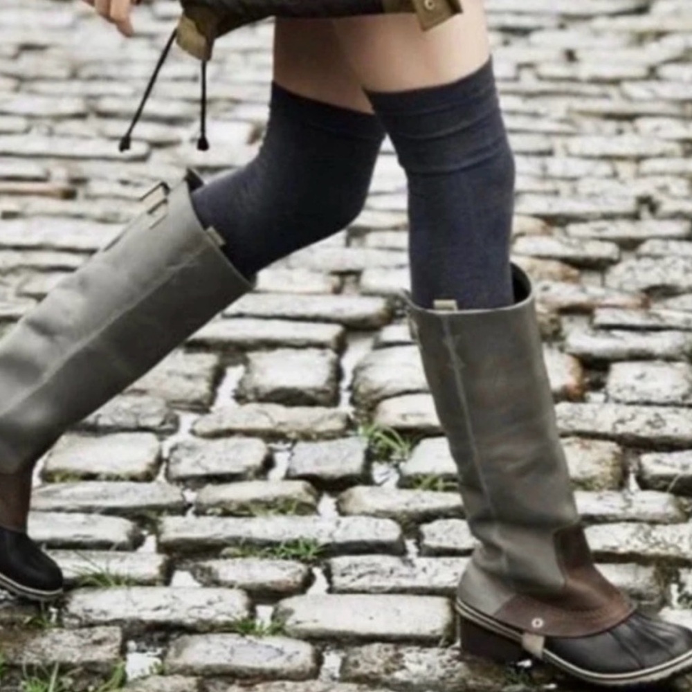 RARE SOREL Slimpack Tall Riding Boots - RARE! Shale Grey / Brown Size: 6.5